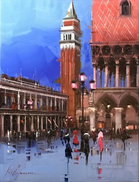 Venecia moderna Painting - Venecia 2 paleta paisaje urbano Kal Gajoum